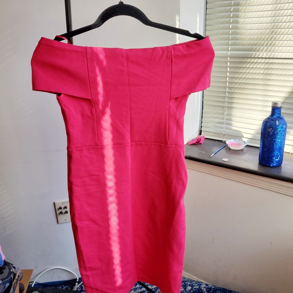 NWOT Zara Off Shoulder Fuchsia Dress